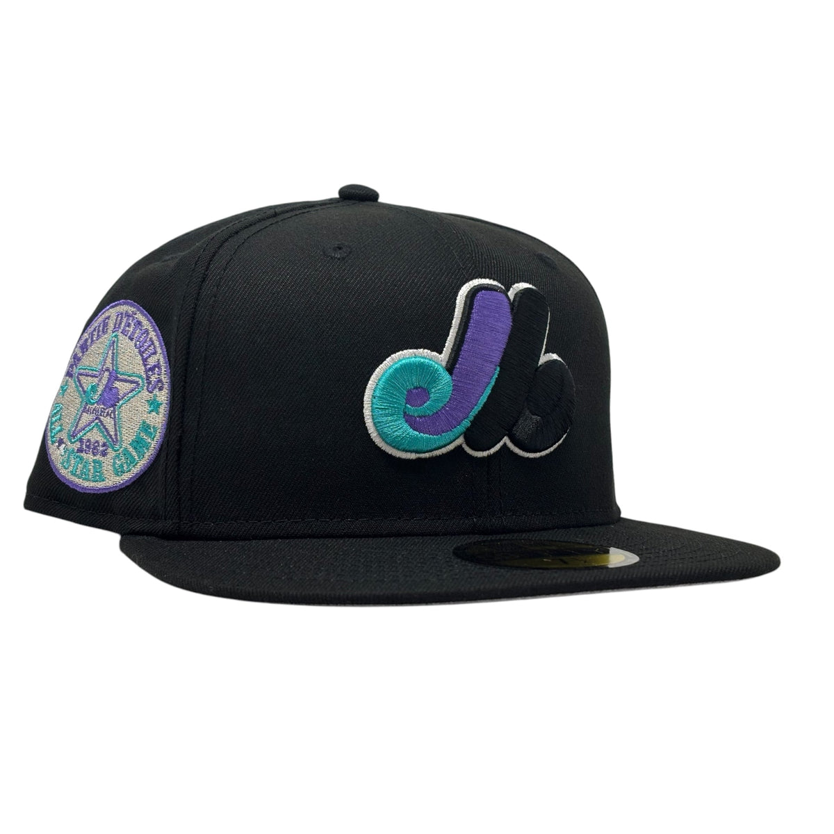 Montreal Expos 1982 All Star Game 59Fifty New Era Fitted Hat- Black Purple Teal