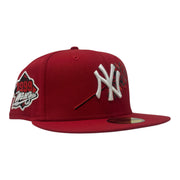 New York Yankees 1999 World Series Floral Logo Fitted Hat-Red