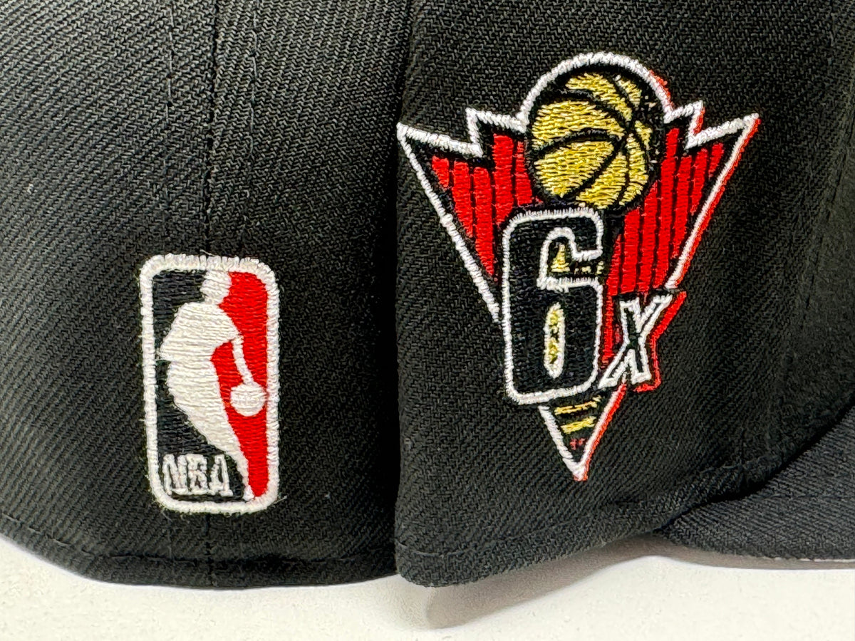 Chicago Bulls 6X NBA Champions 5950 New Era Fitted Hat Black