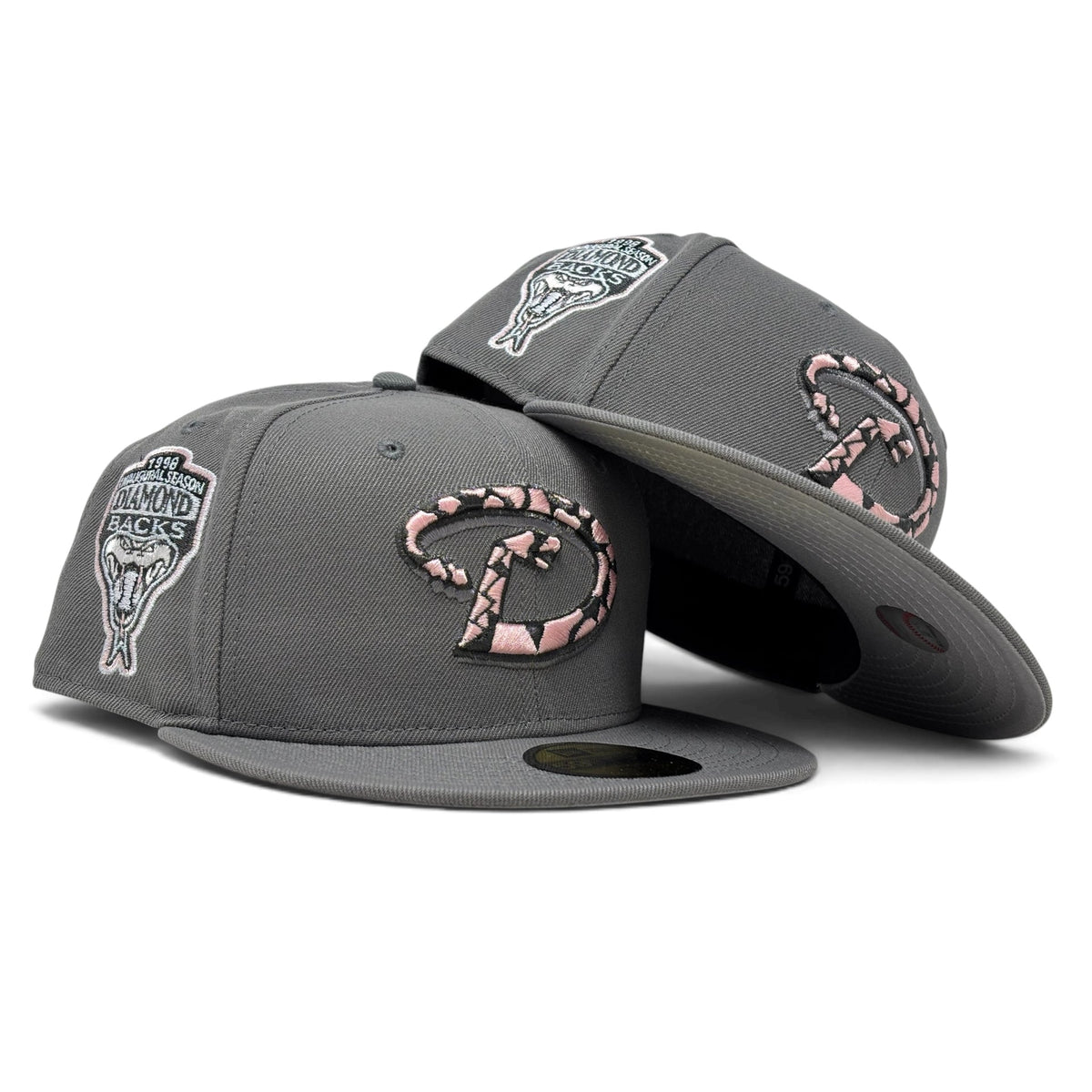 Arizona Diamondbacks 1998 Inaugural Season 59Fiftty New Era Fitted-Gray Pink