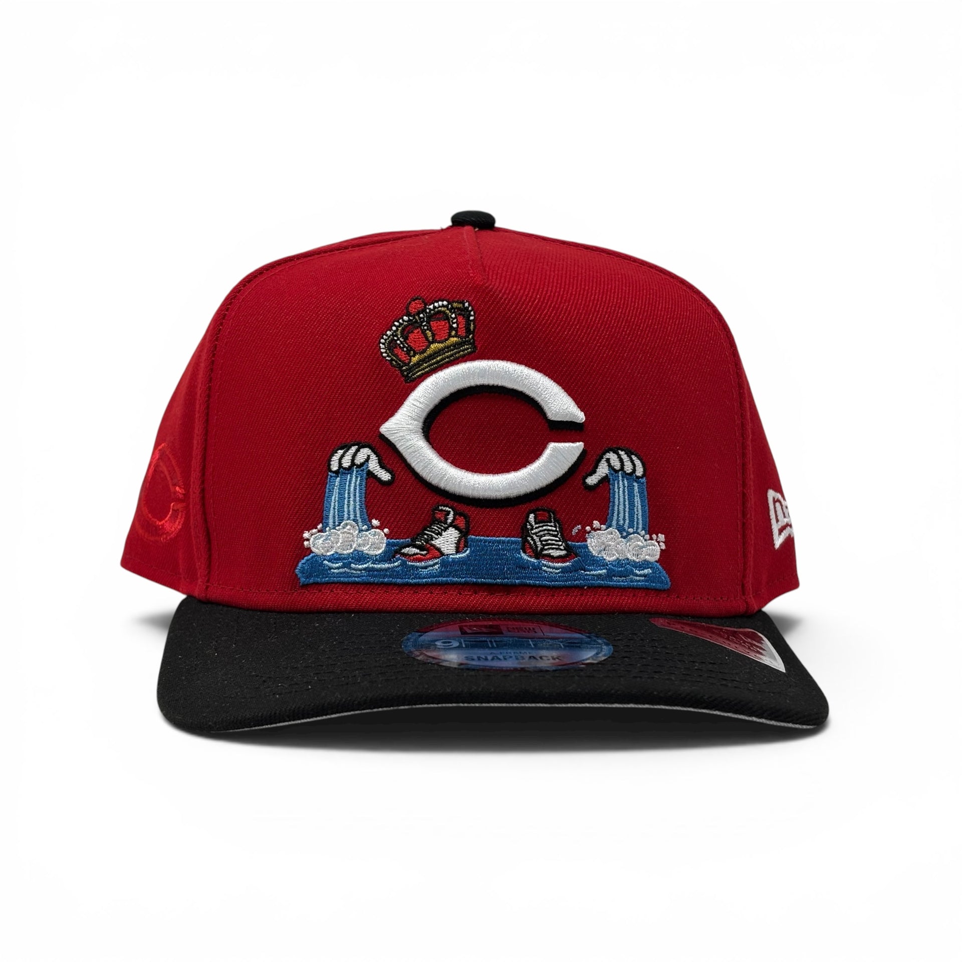 Cincinnati Reds Cartoon 9FIFTY A-Frame Snapback Hat-Red Black