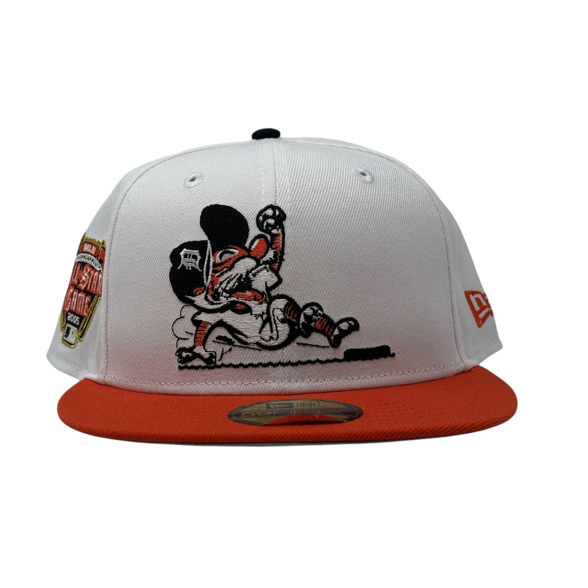 Detroit Tigers 2005 All Star Game Sliding Kitty New Era Fitted Hat-White Orange