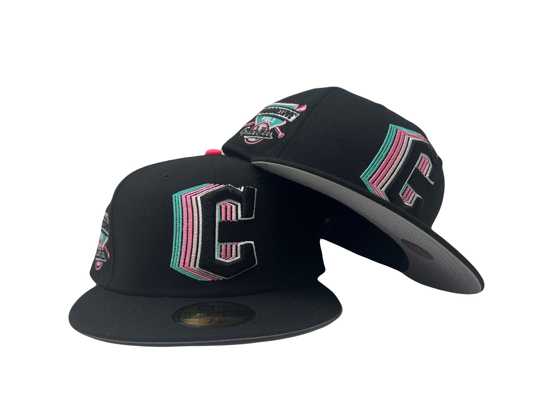 Black Cleveland Guardians Progressive Field New Era Fitted Hat