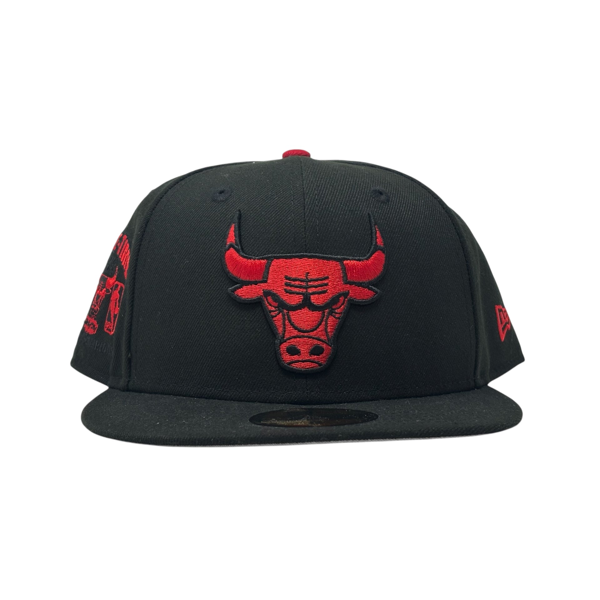 Chicago Bulls Three-Time Champions 59Fifty Cherry Pack Fitted Hat -Black
