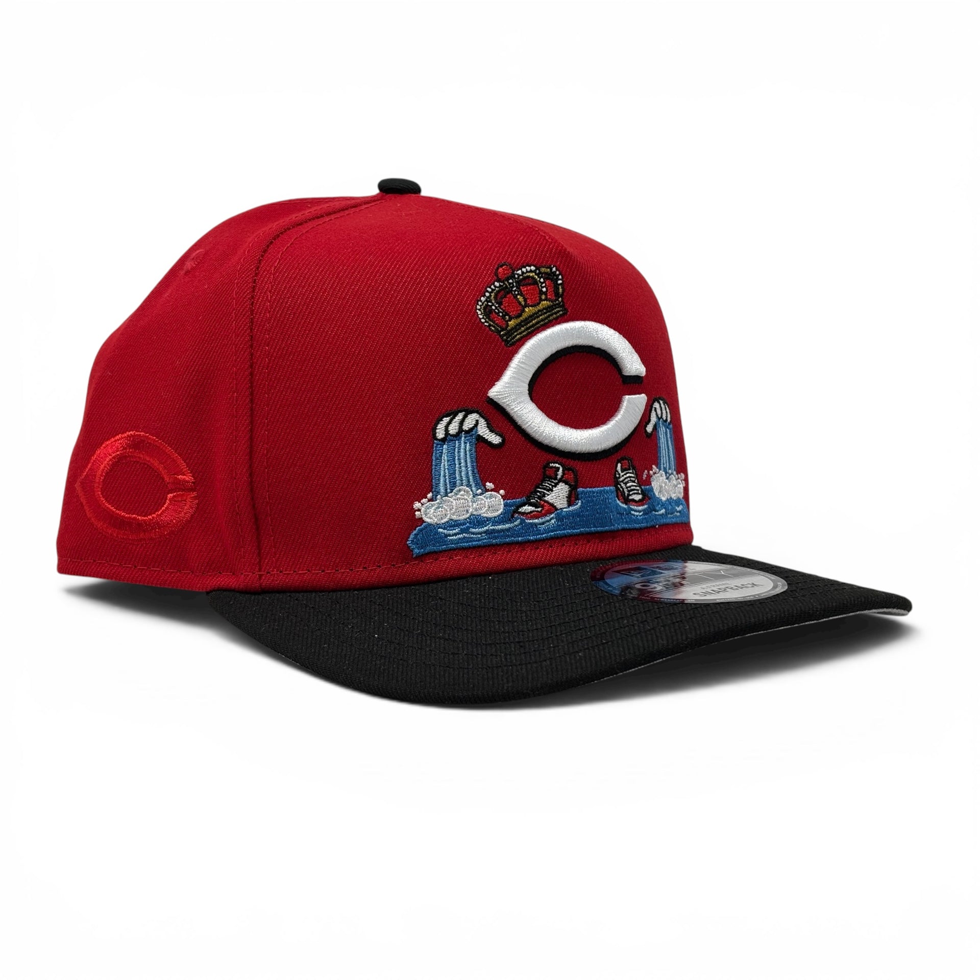 Cincinnati Reds Cartoon 9FIFTY A-Frame Snapback Hat-Red Black
