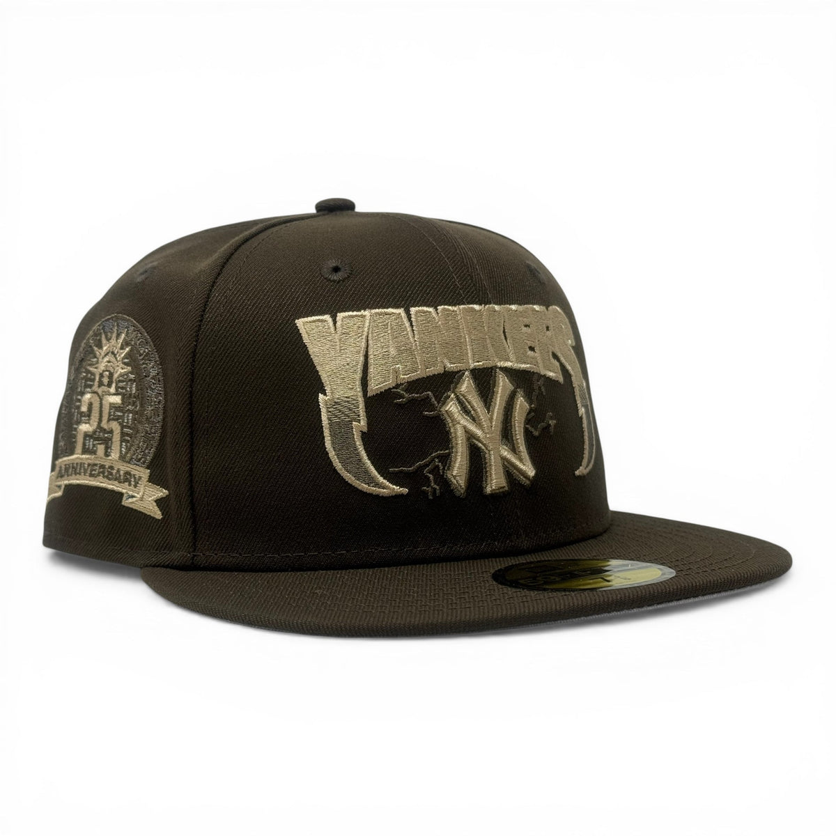 New York Yankees "Supercharged Logo" Fitted Hats-Brown