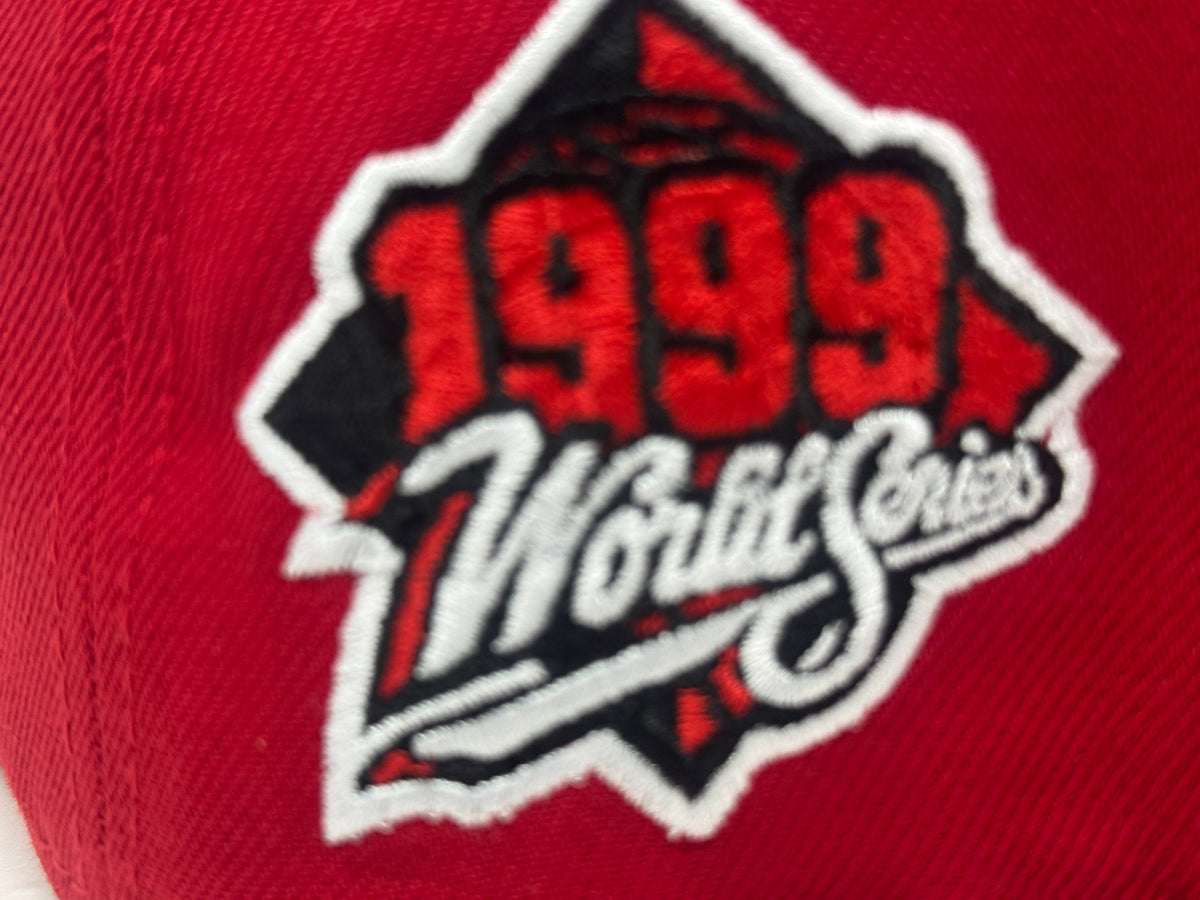 New York Yankees 1999 World Series Floral Logo Fitted Hat-Red