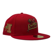Kinston Indians Minor League New Era Fitted Hats-Red