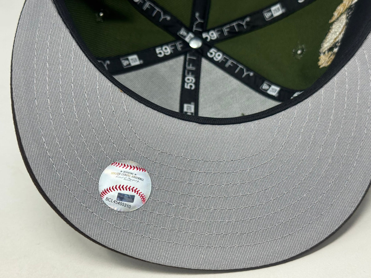 Los Angeles Dodgers 2025 World Champions Fitted Hat-Olive Brown