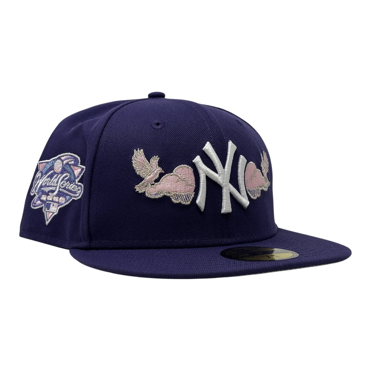 New York Yankees 2000 World Series Bird in the Cloud Fitted Hats-Purple