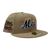 New York Mets Shea Stadium Camel Orange Brim New Era Fitted Hat