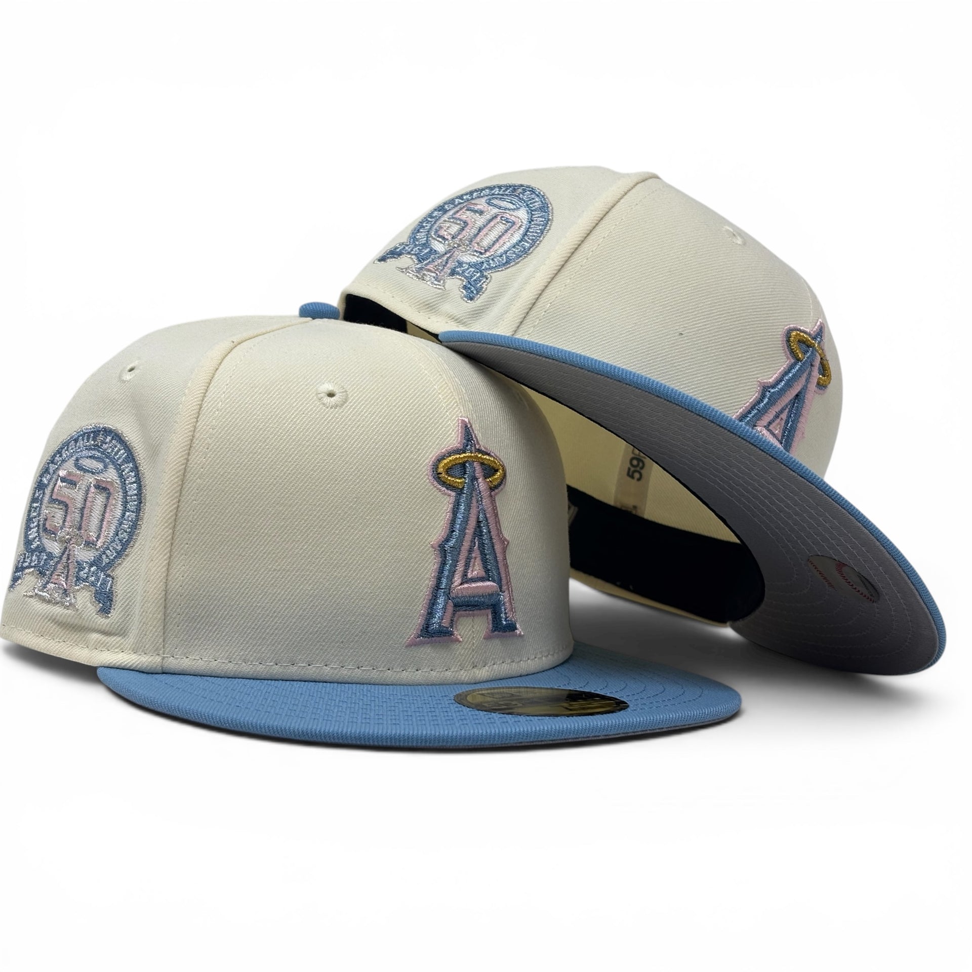 Los Angeles Angels 50th Anniversary Pink Brim 59Fifty New Era Fitted Hat
