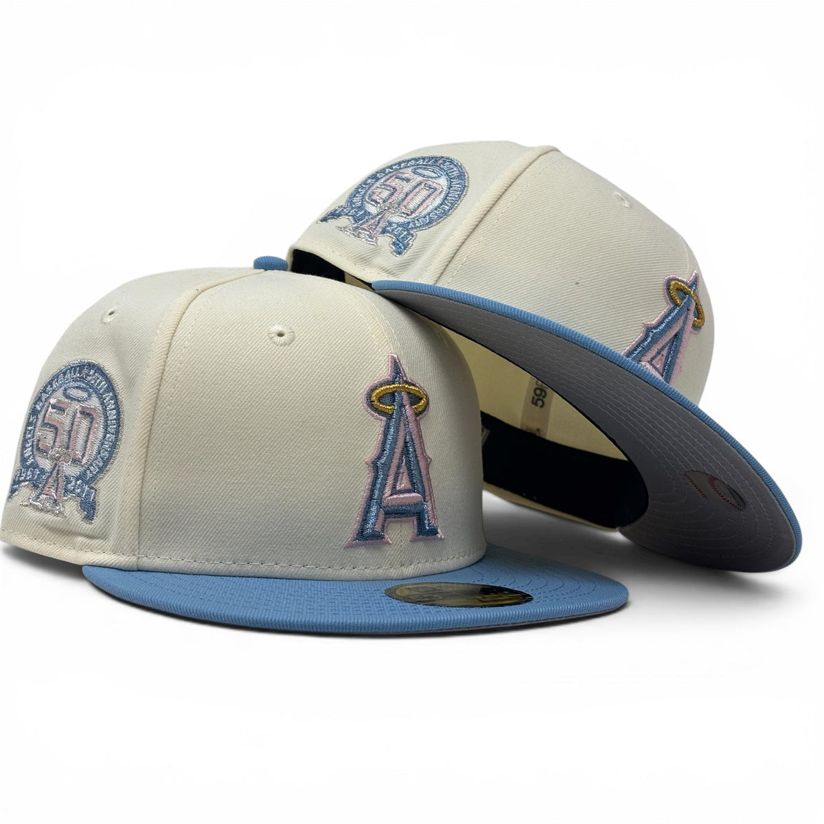Los Angeles Angels 50th Anniversary Pink Brim 59Fifty New Era Fitted Hat