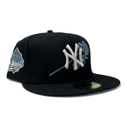 New York Yankees 1999 World Series Floral Logo Fitted Hat-Black Sky