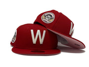 WASHINGTON SEANTORS 1924 WORLD SERIES  "STRAWBERRY REFRESHER" RED PINK BRIM NEW ERA FITTED HAT