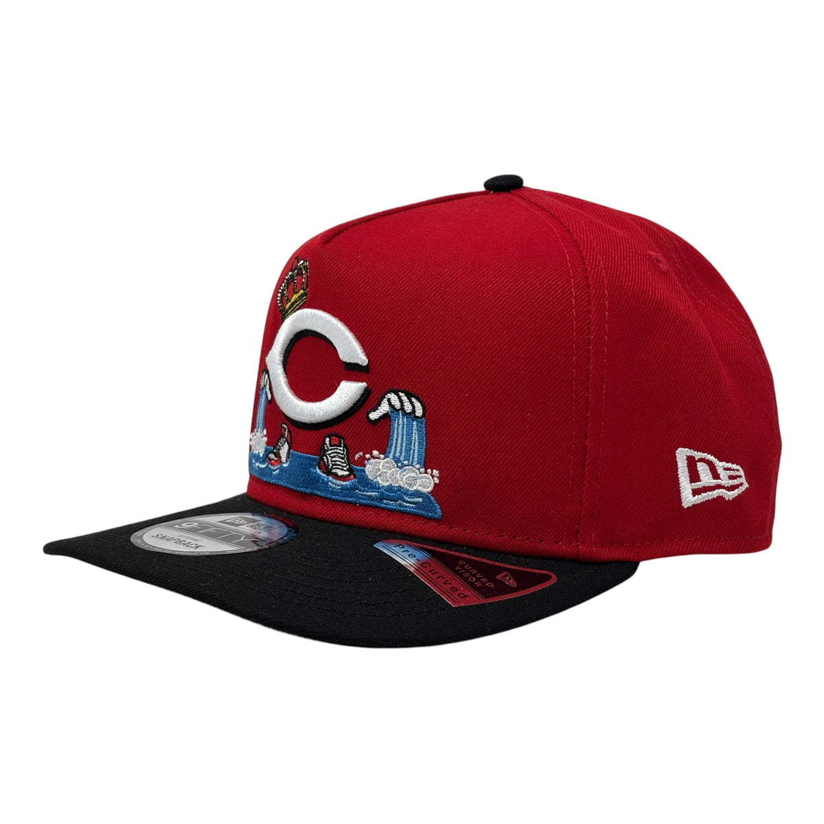 Cincinnati Reds Cartoon 9FIFTY A-Frame Snapback Hat-Red Black