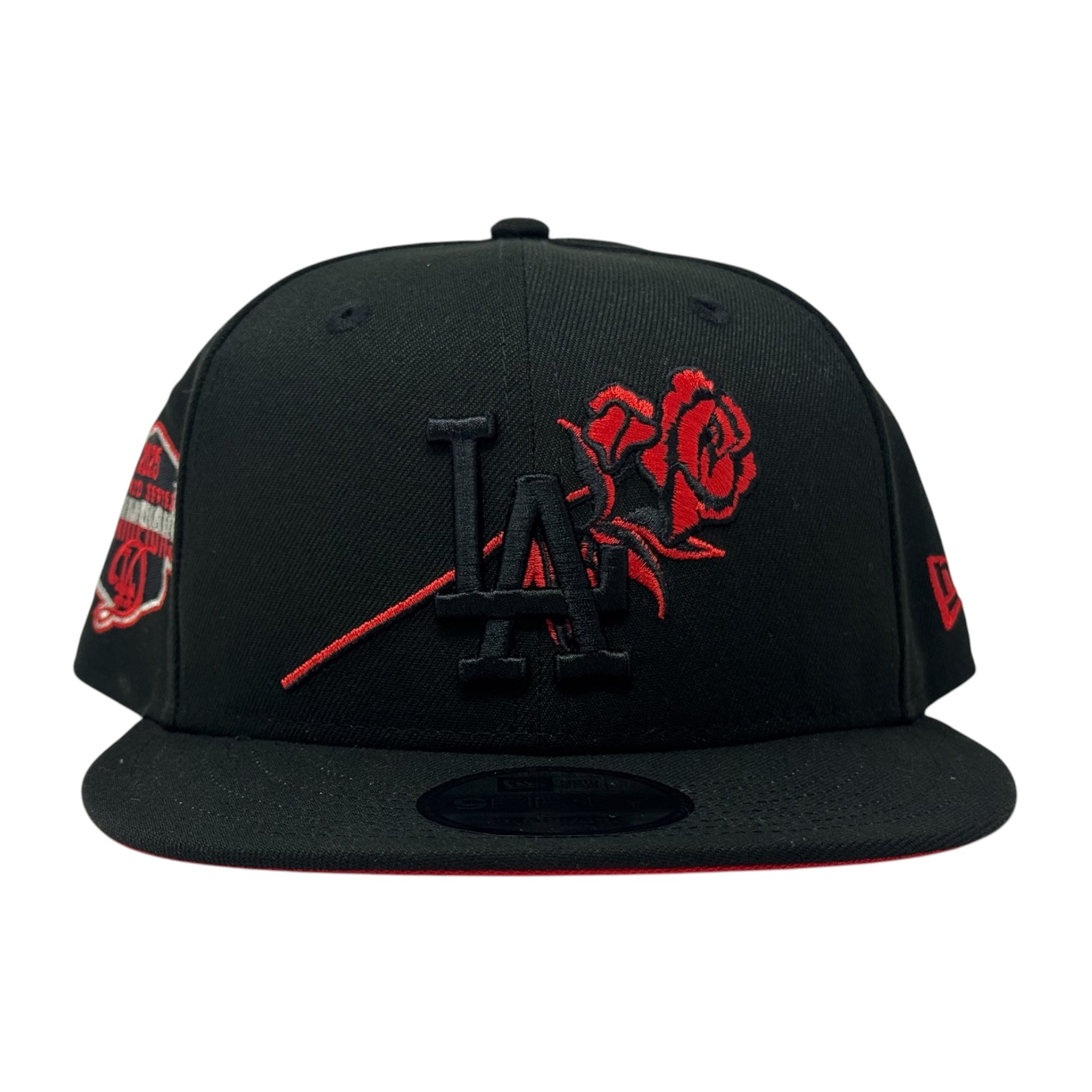 Los Angeles Dodgers 2025 World Champions Floral Logo Snapback-Black