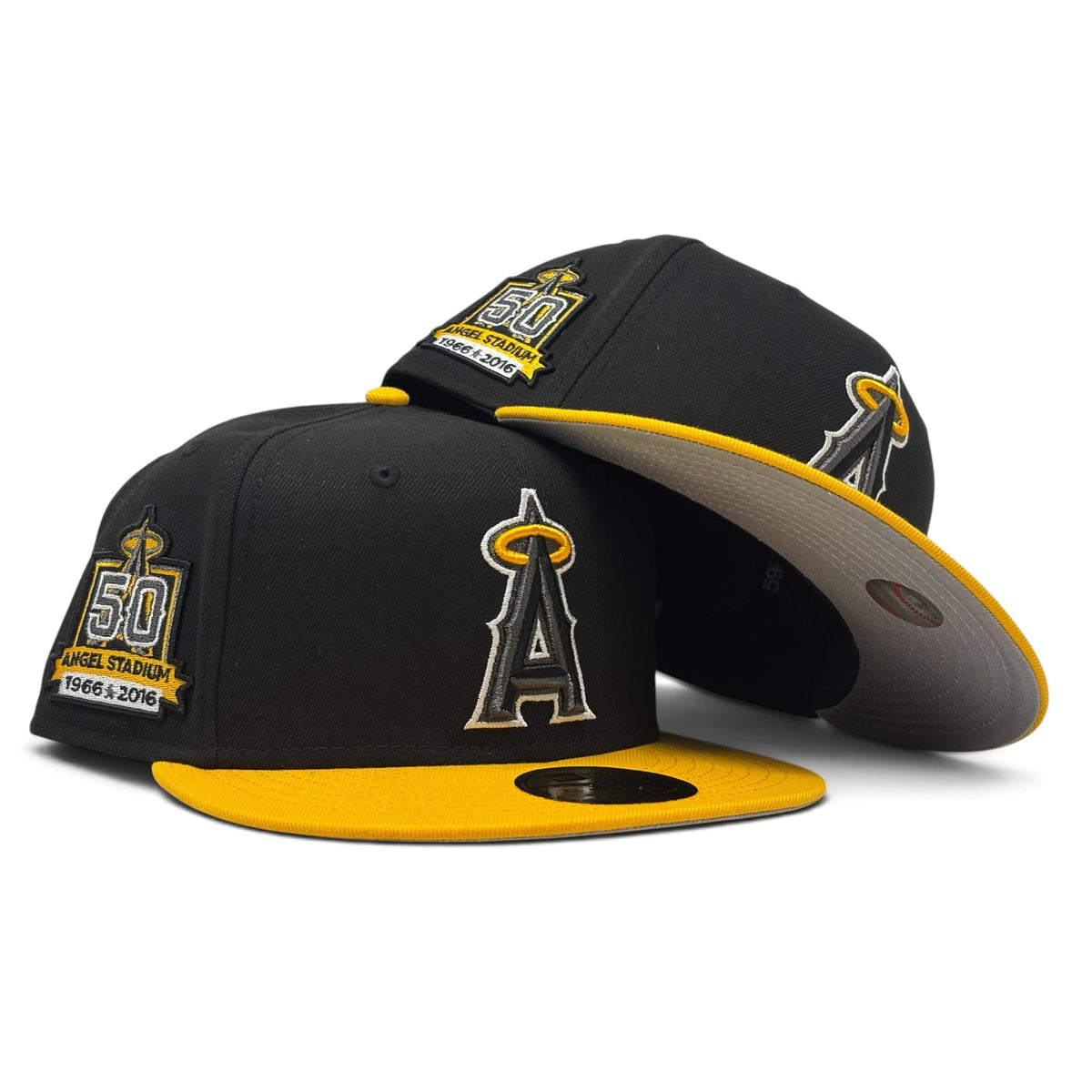 Los Angeles Angels 50th Anniversary "Black & Yellow" Pack New Era Fitted Hat
