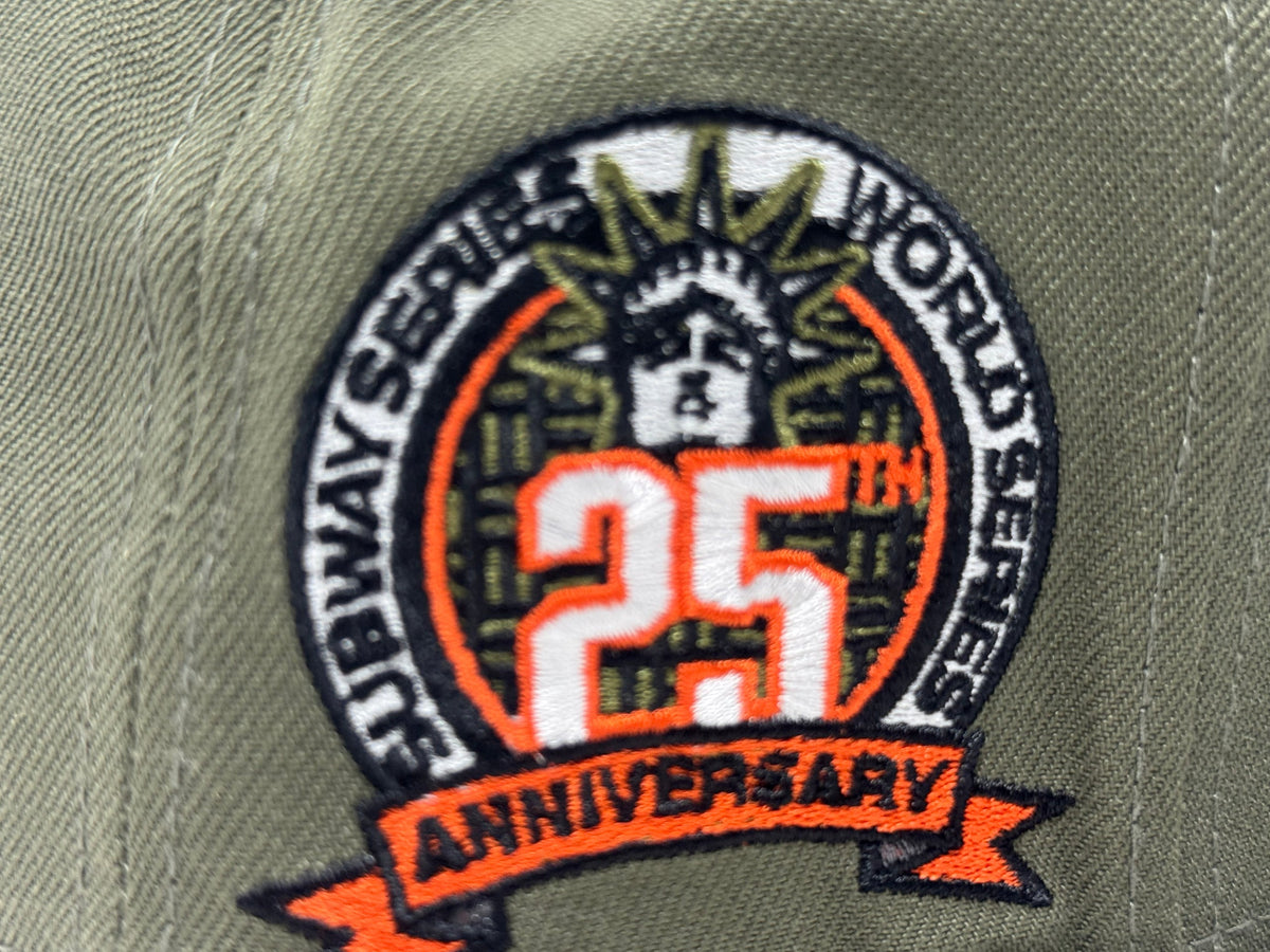 New York Yankees 25th Anniversary Champions Shadow Logo Fitted Hats-Olive