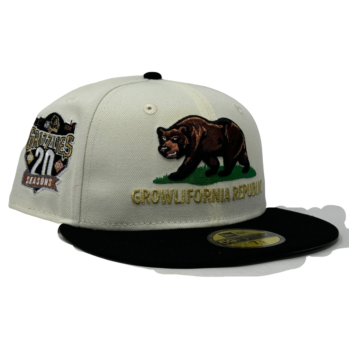 Fresno Grizzlies 20th Anniversary  Growlifornia Republic Gray Brim Minor League New Era Fitted Hats