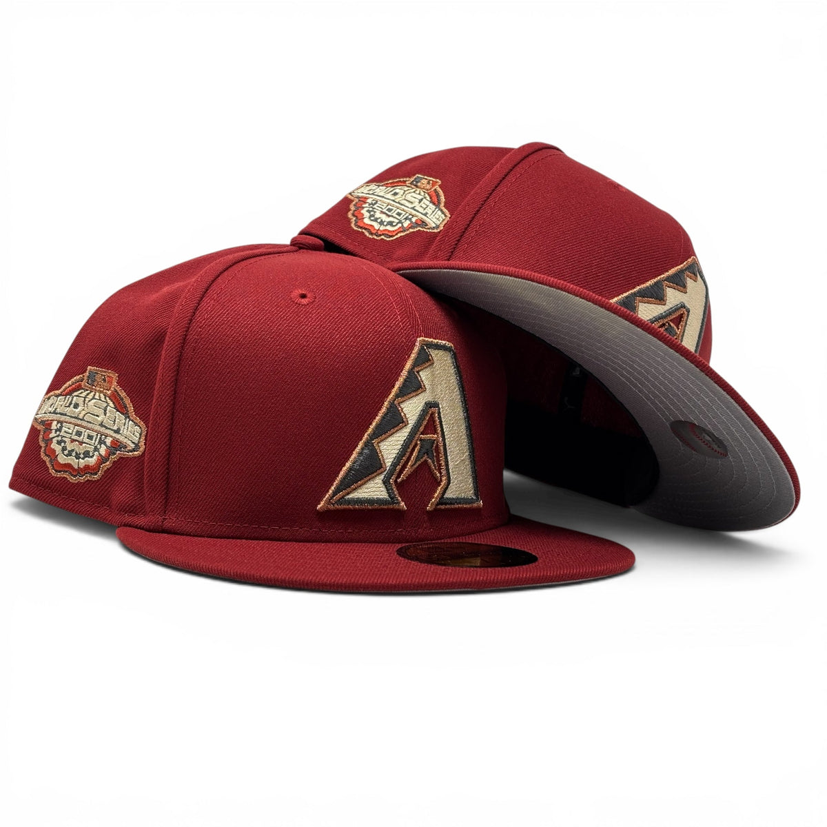 Arizona Diamondbacks 2001 World Series Fitted Hats-Brick Red