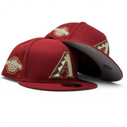 Arizona Diamondbacks 2001 World Series Fitted Hats-Brick Red