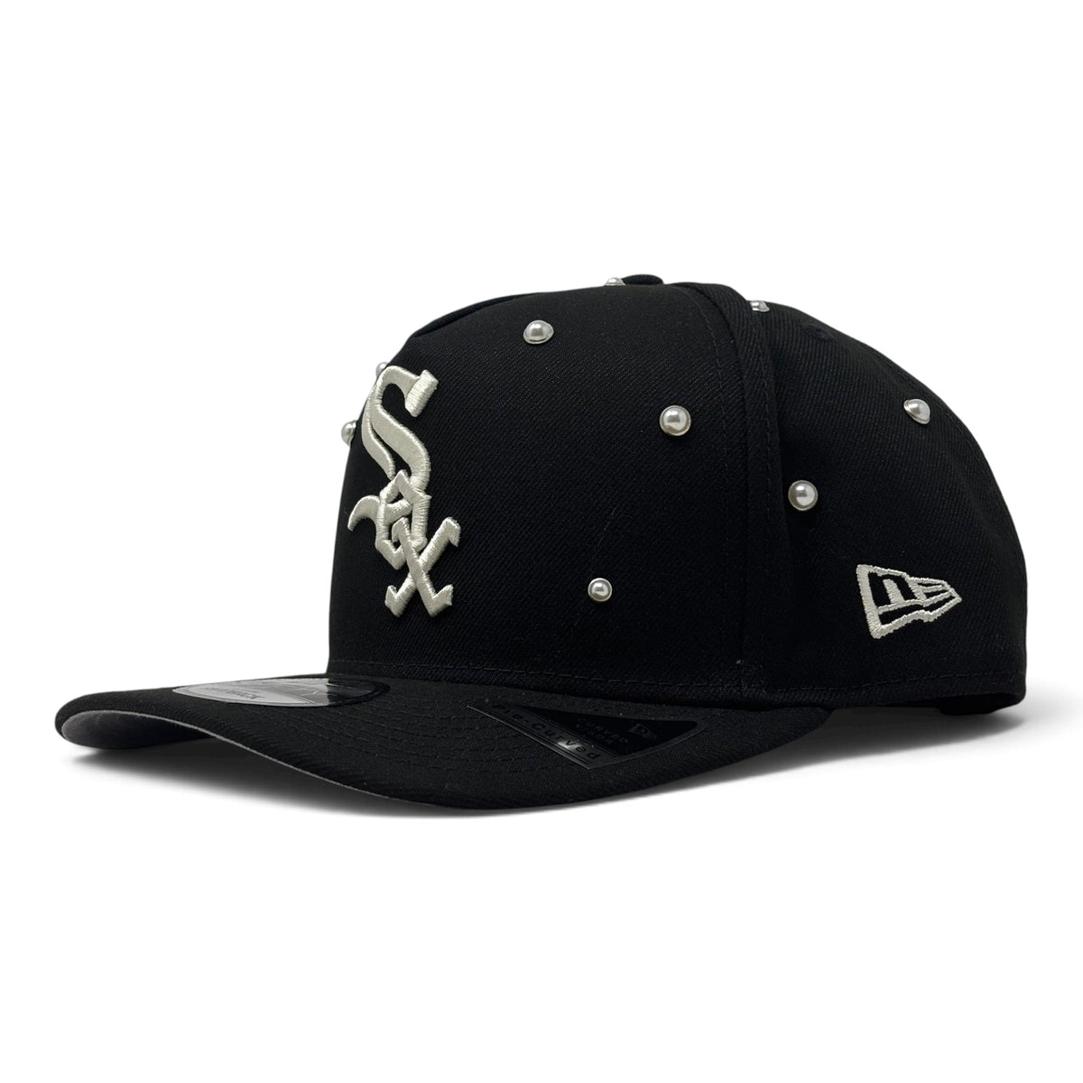 Chicago White Sox Studded Pearl Essence Black 9Fifty  A-Frame New Era Snapback Hat