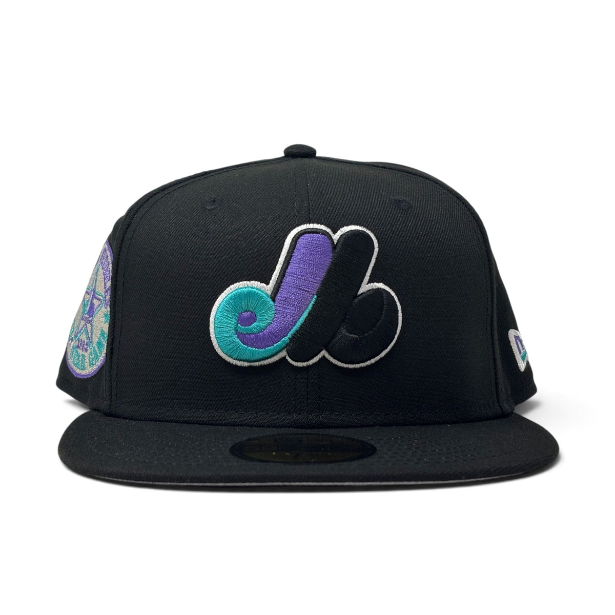 Montreal Expos 1982 All Star Game 59Fifty New Era Fitted Hat- Black Purple Teal