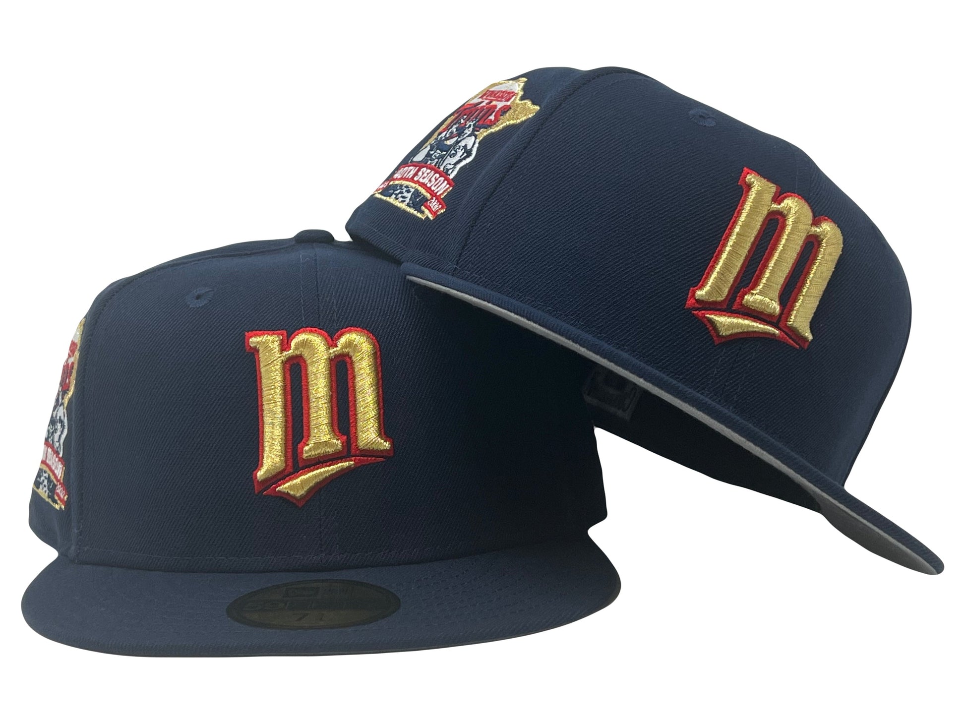MINNESOTA TWINS 40TH ANNIVERSARY GRAY BRIM 5950 NEW ERA FITTED HAT