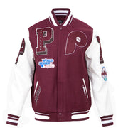 Philadelphia Phillies Maroon Pro Standard Logo Mashup Wool Varsity Heavy Jacket