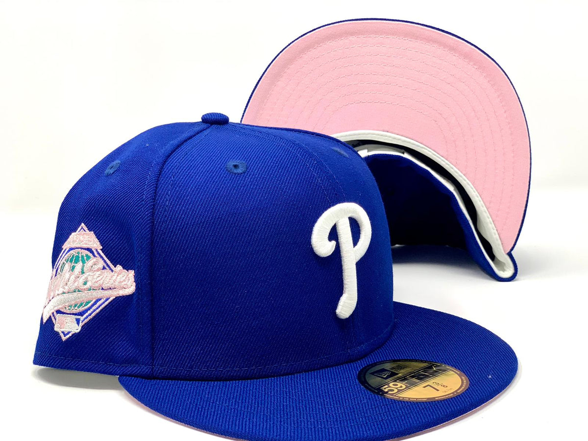 PHILADELPHIA PHILLIES 1993 WORLD SERIES  ROYAL PINK BRIM NEW ERA FITTED