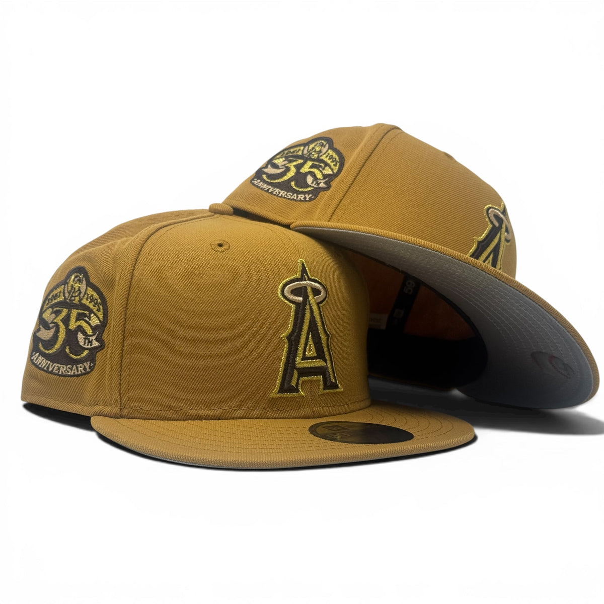 Los Angeles Angels 35th Anniversary Timberland Pack Fitted Hat-wheat