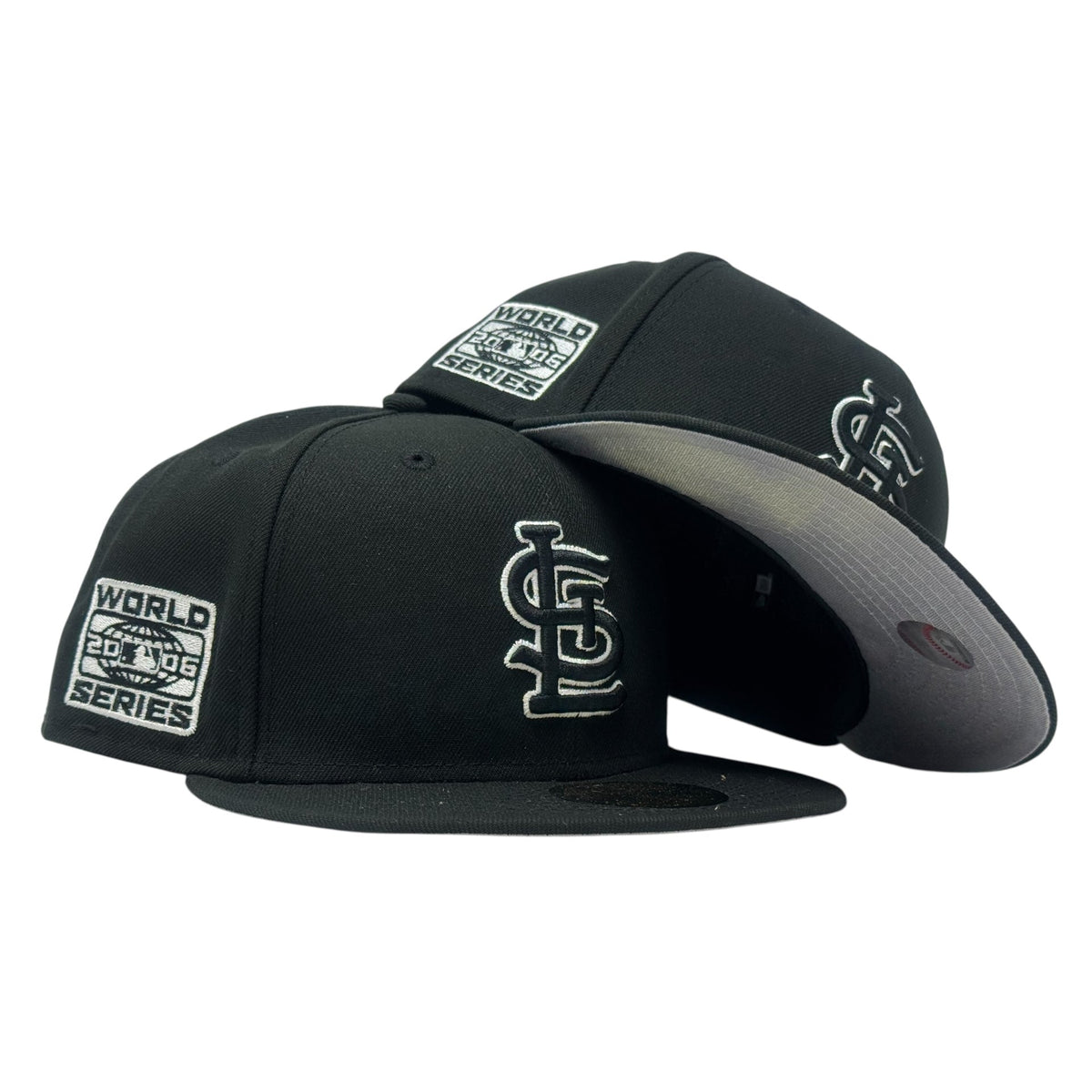 St. Louis Cardinals 2006 World Series Black  Gray Brim New Era Fitted Hat