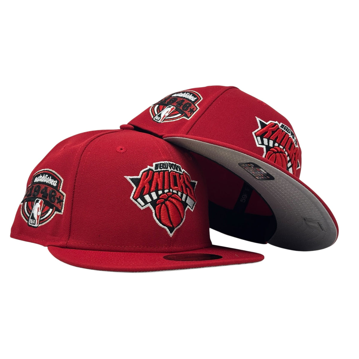 New York Knicks 1946 Established New Era Fitted Hats-Red