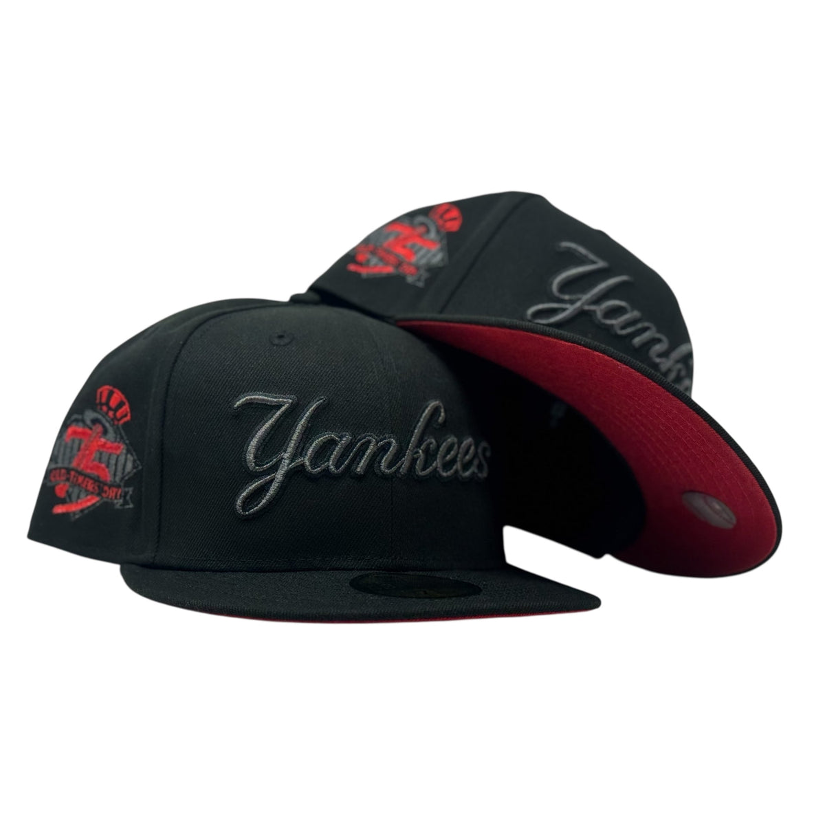 New York Yankees 75th anniversary "Metallic Pack" Red Brim Fitted Hat