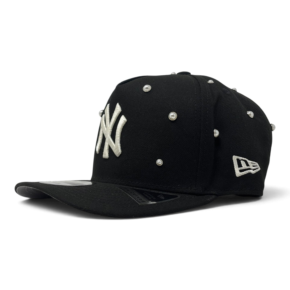 New York Yankees Studded Pearl Essence Black 9Fifty A-Frame New Era Snapback Hat