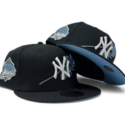New York Yankees 1999 World Series Floral Logo Fitted Hat-Black Sky