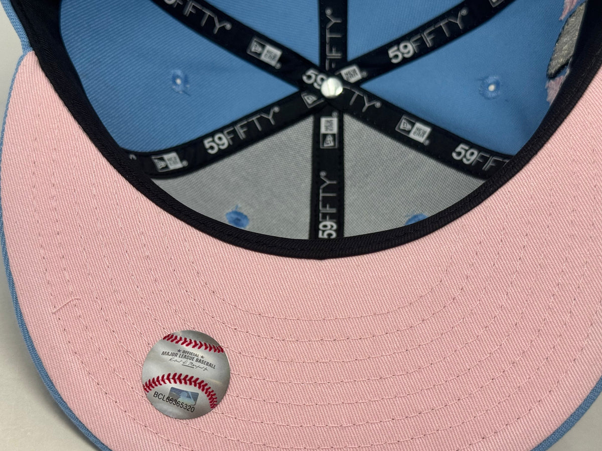 Los Angeles Dodgers 2025 World Champions Fitted Hat-Sky Blue Pink