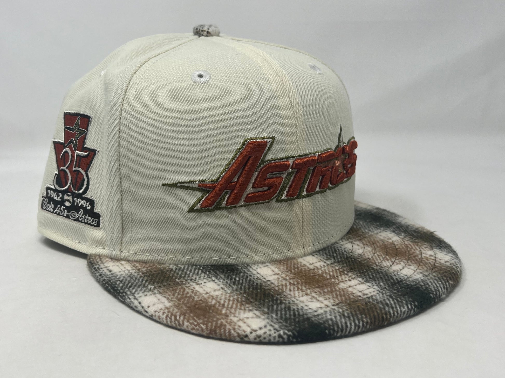 Houston Astros 35th Anniversary "Flannel Plaid Visor" New Era Fitted Hat