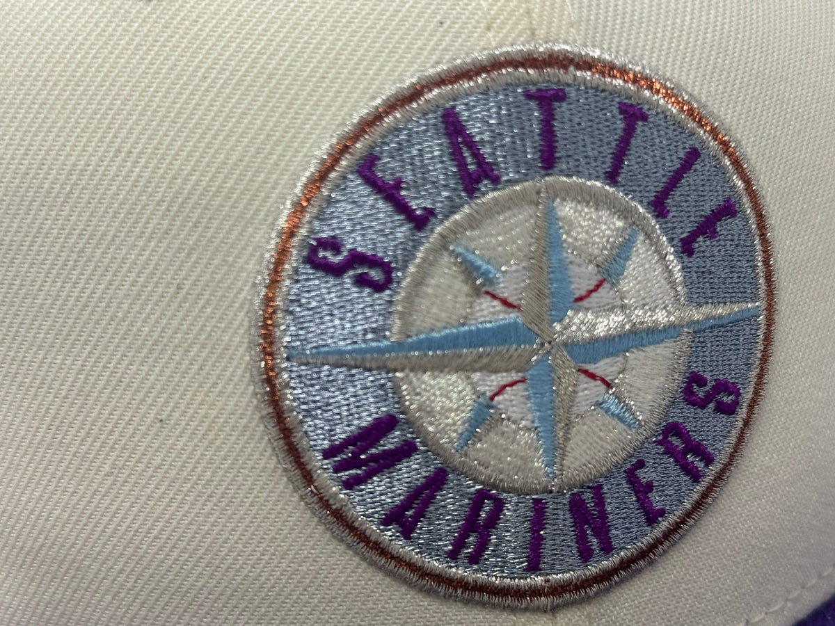 Seattle Mariners 30th Anniversary Fitted Hats-Chrome Purple