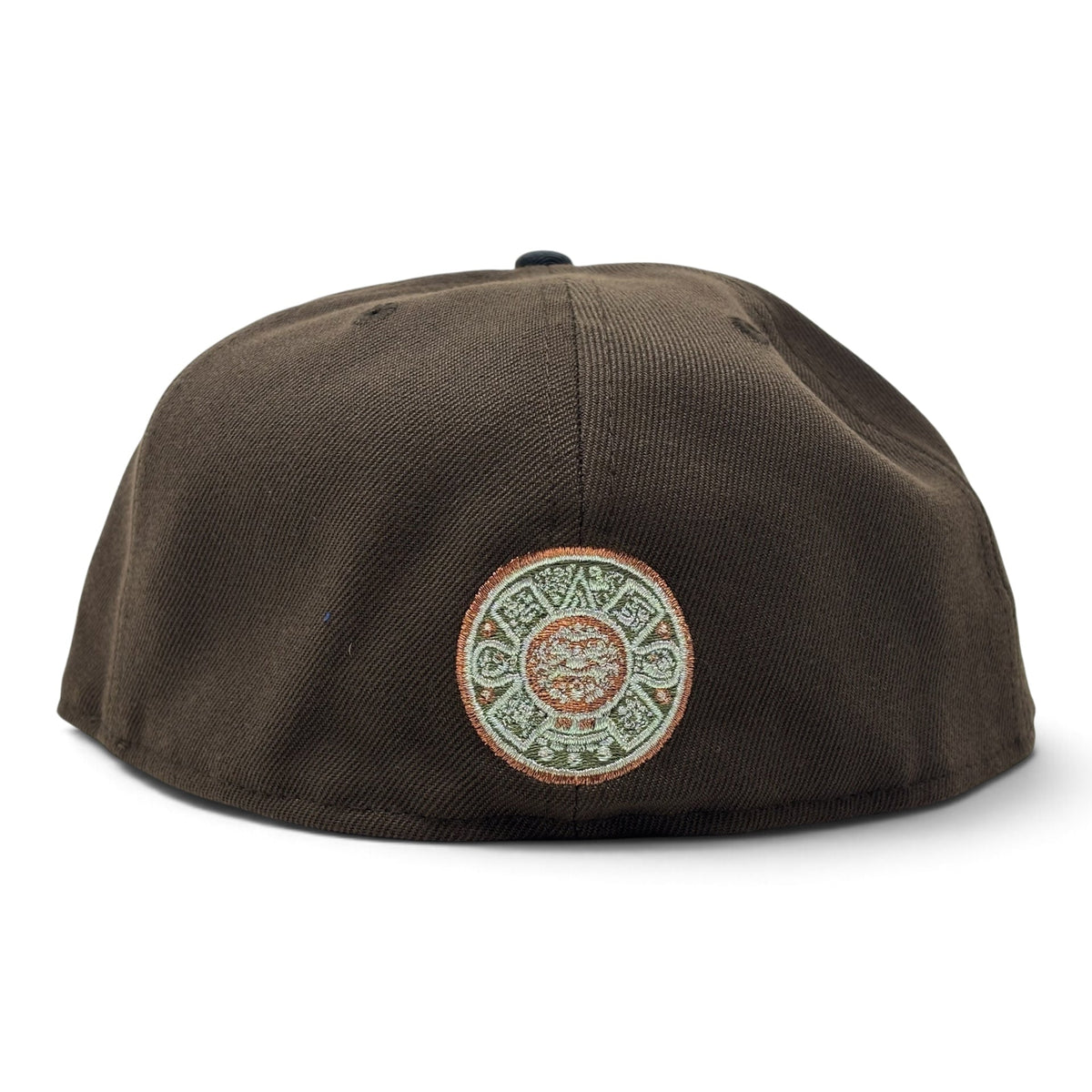 Aztec Skull Warriors Pink Brim New Era Fitted Hat-Brown Woodland Camouflage