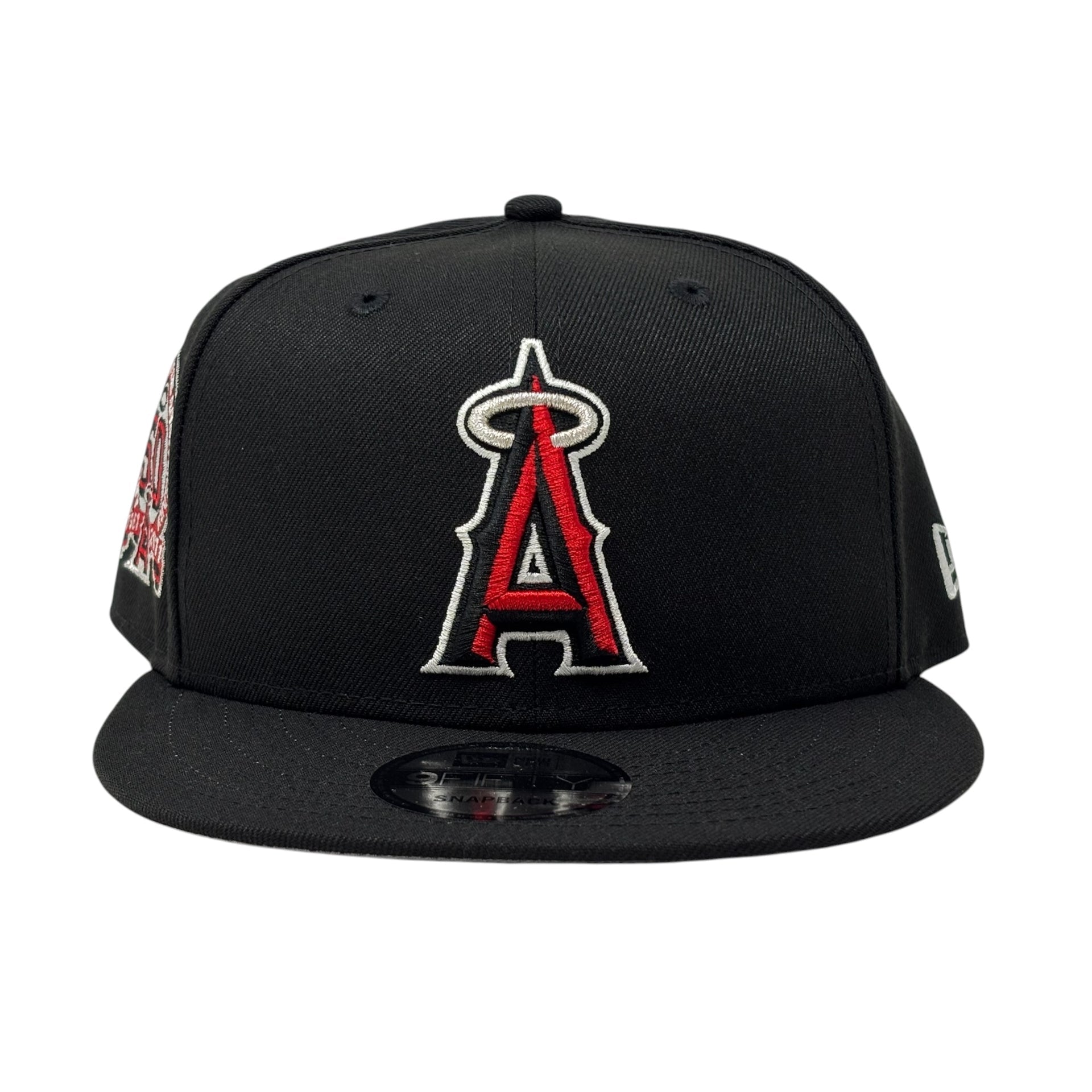 Los Angeles Angels 50th Anniversary Snapback Hats-Black Red