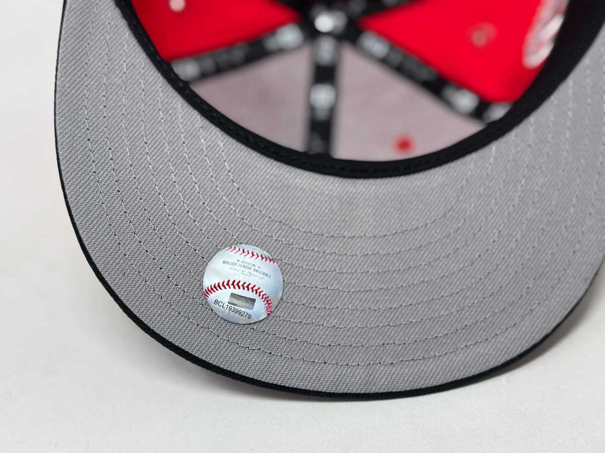 Baltimore Orioles 50th Anniversary Fitted Hats-Lava Red Black