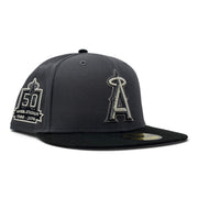 Los Angeles Angels 50th Anniversary New Era Fitted Hat-Black Dark Gray