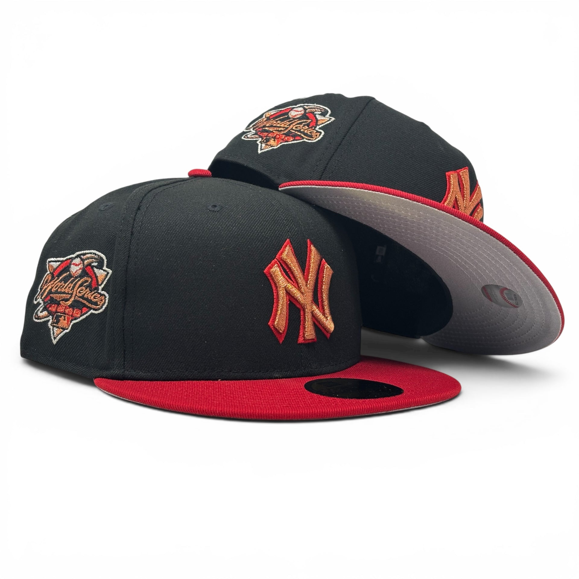 New York Yankees 2000 World Series Fitted Hats- Black Red
