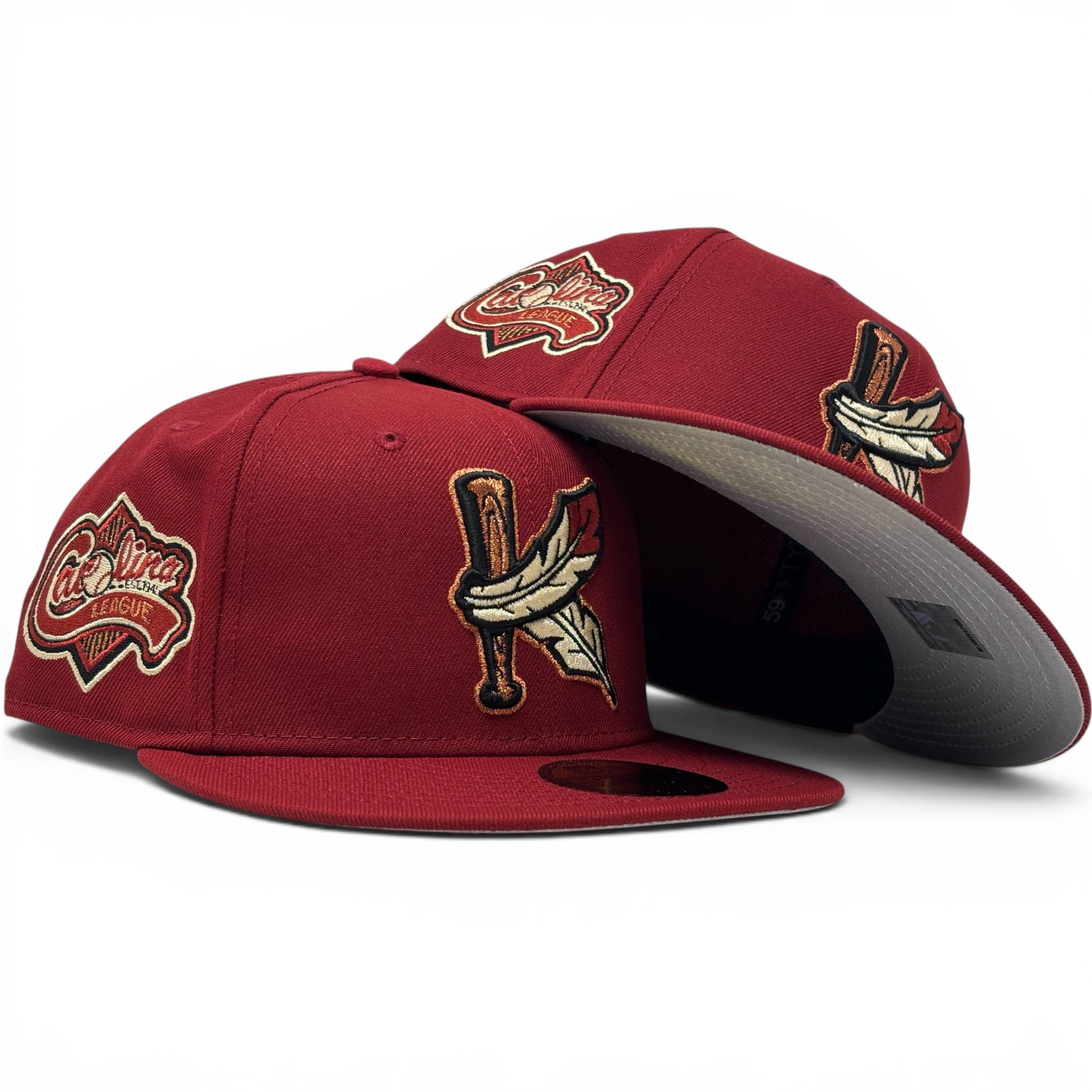 Kinston Indians Carolina League Minor League 59Fifty New Era Fitted Hat-Brick Red
