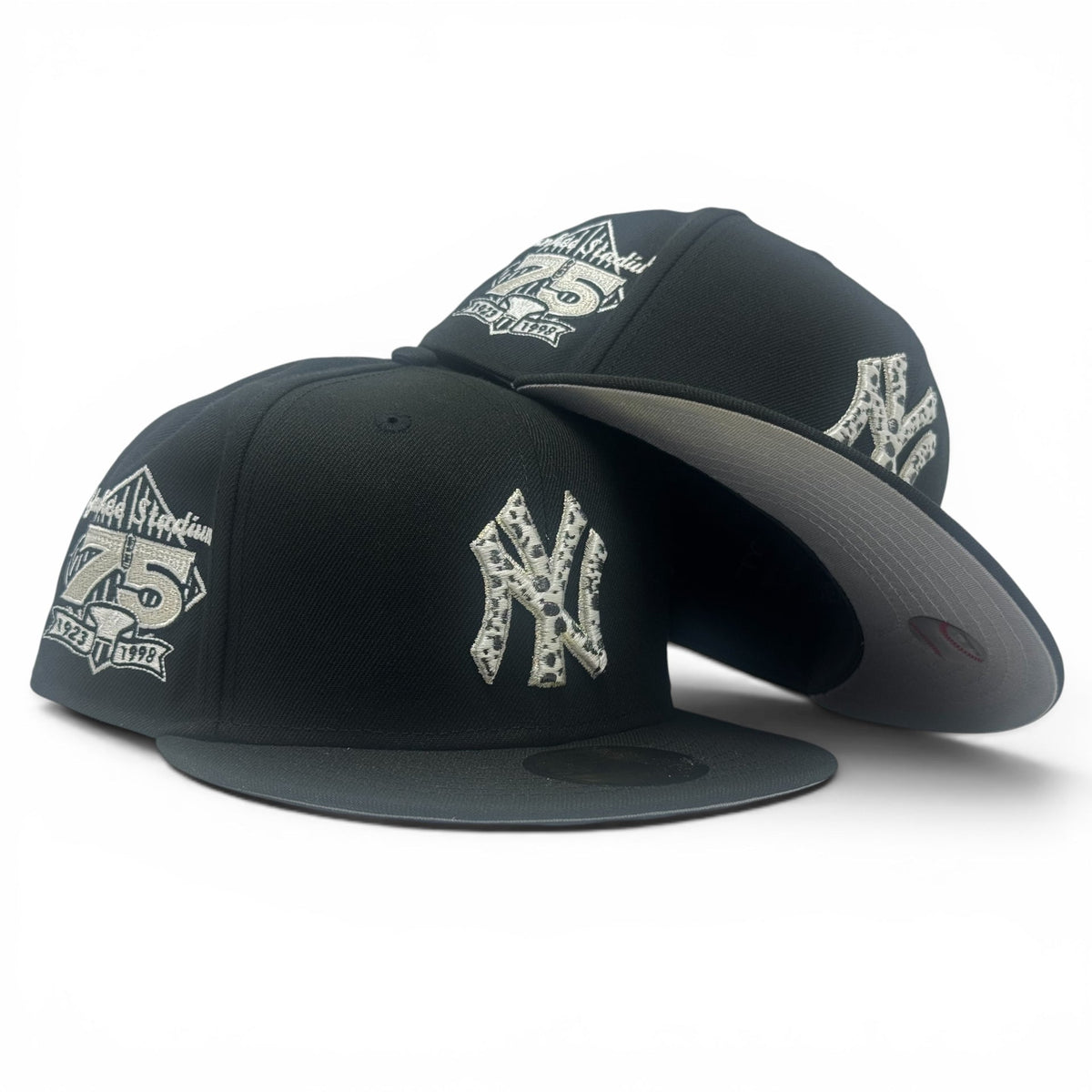 New York Yankees 75th Anniversary "Cow Print" Fitted Hat -Black