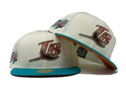TAMPA BAY 1998 INAUGURAL SEASON " MIAMI SOUTH BEACH" PACK RUST BRIM NEW ERA FITTED HAT
