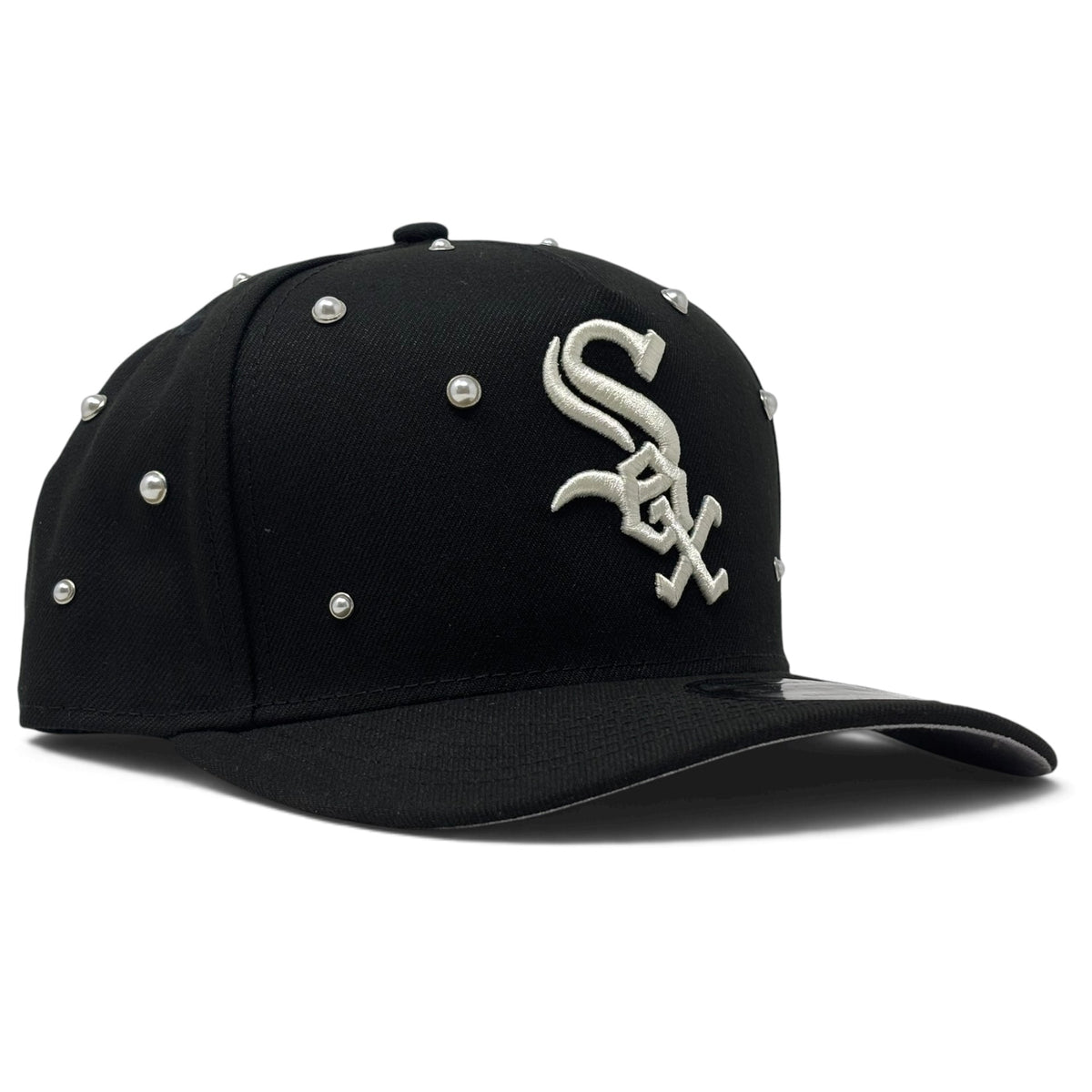 Chicago White Sox Studded Pearl Essence Black 9Fifty  A-Frame New Era Snapback Hat