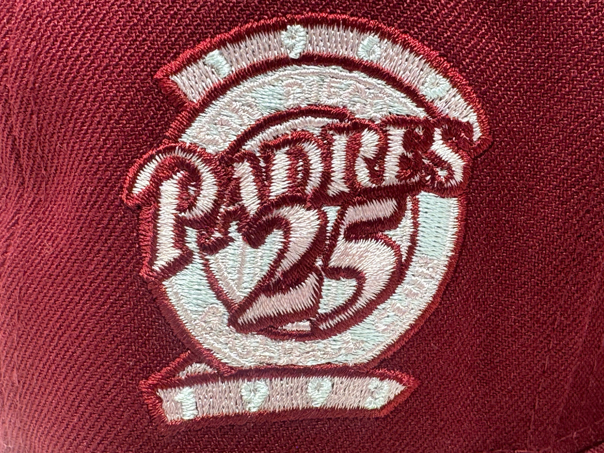 San Diego Padres 25th Anniversary Pink Brim New Era Fitted Hat-Burgundy
